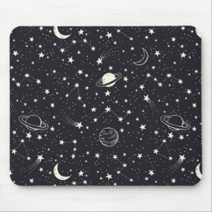 Stars & Planets Pattern Mouse Pad