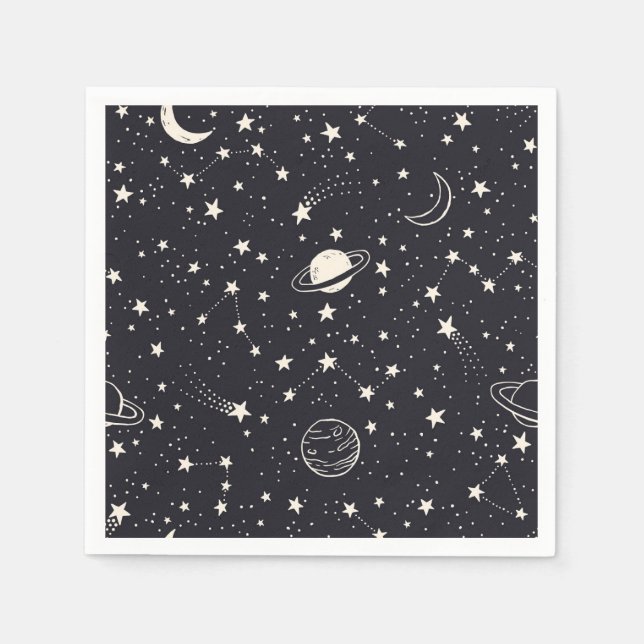 Stars & Planets Pattern Napkin (Front)