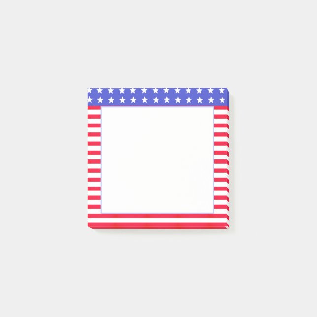 Stars, Red & White Striped Post-it Notes (Front)
