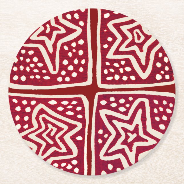 Stars Round Paper Coaster (Front)