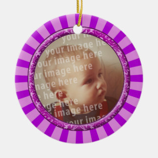 Stars Round Photo Frame Ceramic Ornament