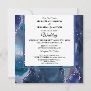 *~* Stars RSVP Website AGATE AR13 Lavender Wedding Invitation