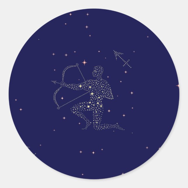 stars sagittarius classic round sticker (Front)