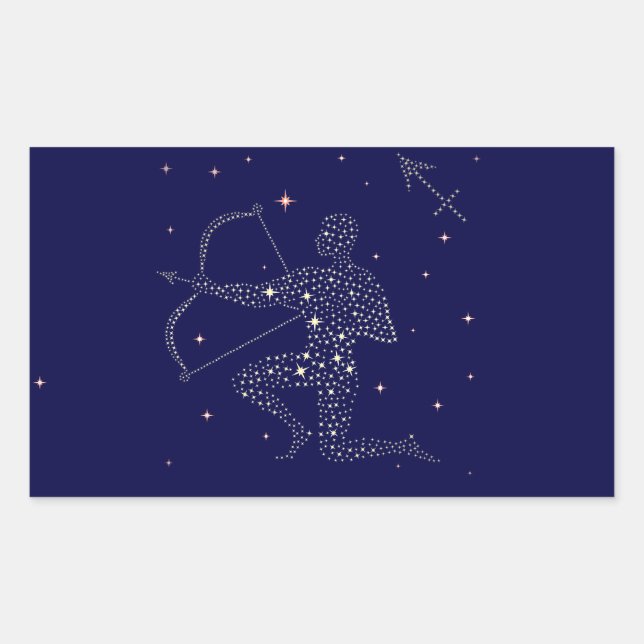 stars sagittarius rectangular sticker (Front)