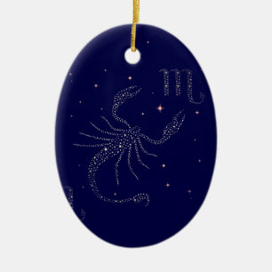 stars scorpio ceramic ornament
