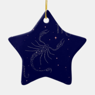 stars scorpio ceramic ornament