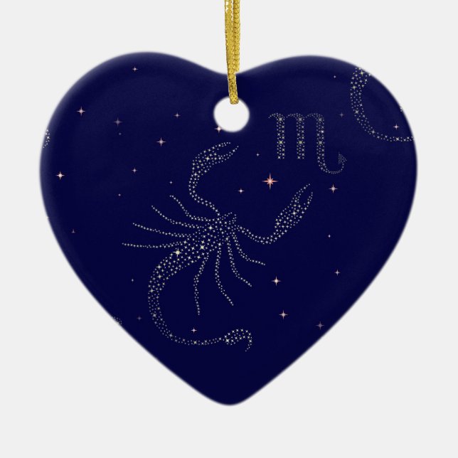 stars scorpio ceramic tree decoration (Front)