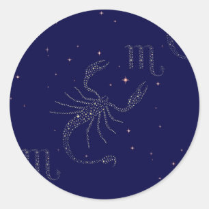 stars scorpio classic round sticker