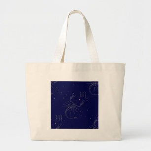 stars scorpio large tote bag