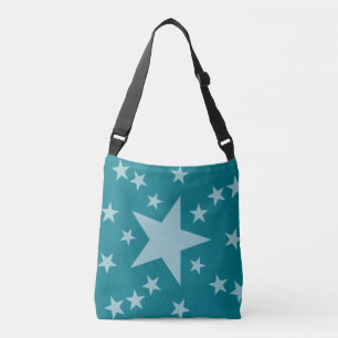 Stars seamless pattern white transparent crossbody bag