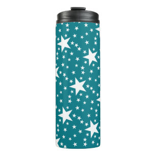 Stars seamless pattern white + your backgr. & idea thermal tumbler