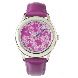 Stars, shades of lilac against magenta watch