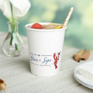 Stars & Sips America 250 Coastal Summer Paper Cups