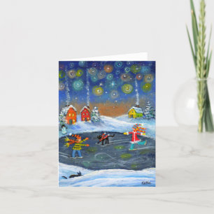 'Stars Skate-a-Rama' cats snow Card