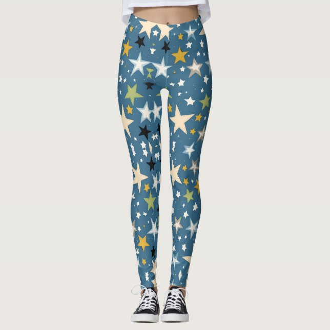 Stars Skies Pattern  Leggings (Front)