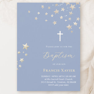 stars sky   Baptism  Invitation