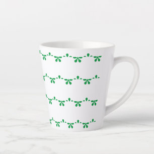 Stars, Snowflakes, Green white Christmas Holiday Latte Mug