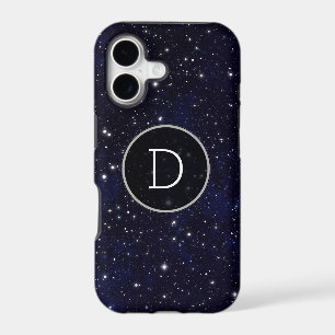 Stars Space Galaxy Blue Cosmos Night Sky Monogram