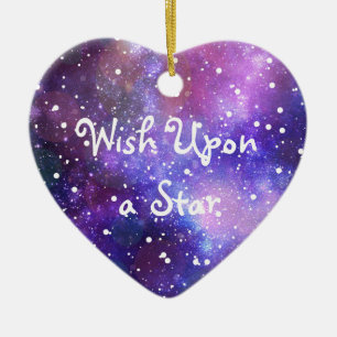 Stars space galaxy magical wish art ceramic ornament