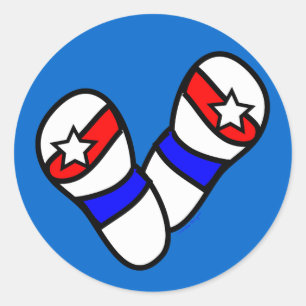 Stars Spangled Flip-Flops patriotic Stickers