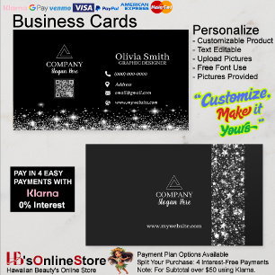 Stars & Sparkles QR Code Business Cards of 100