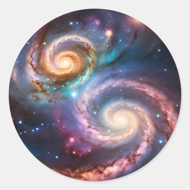 Stars Spiral Galaxy Classic Round Sticker (Front)