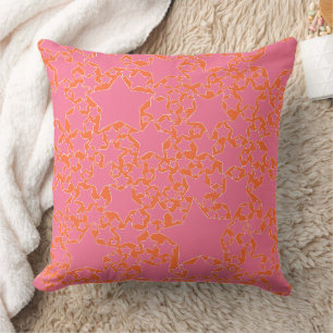 Stars, Stars, Stars in Pink and Orange Cushion