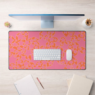 Stars, Stars, Stars in Pink and Orange Desk Mat