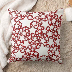 Stars, Stars, Stars in Red and White Cushion