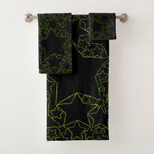 Stars, Stars, Stars - Lime Green Bath Towel Set