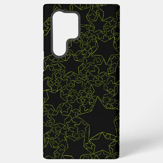 Stars, Stars, Stars - Lime Green  Samsung Galaxy S22 Ultra Case (Back)