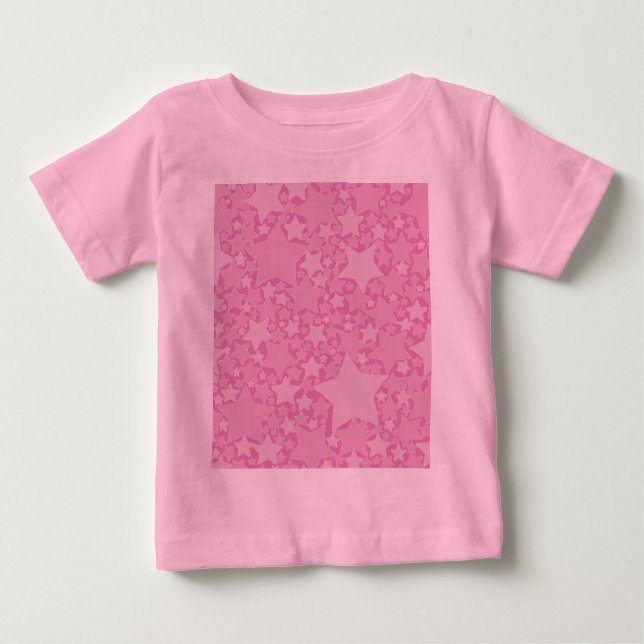 Stars, Stars, Stars - Pink Baby T-Shirt (Front)