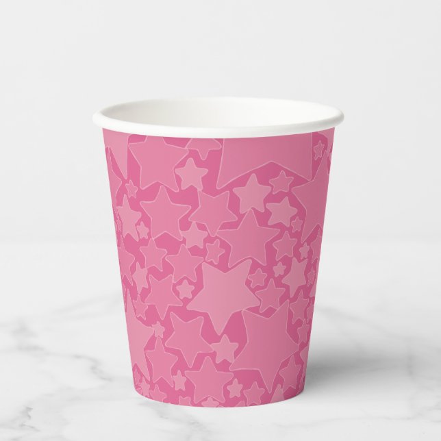 Stars, Stars, Stars - Pink Paper Cups (Front)