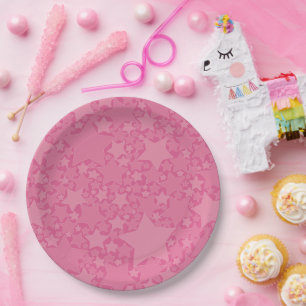Stars, Stars, Stars - Pink Paper Plate