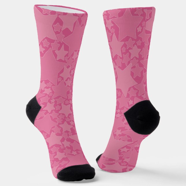 Stars, Stars, Stars - Pink Socks (Angled)