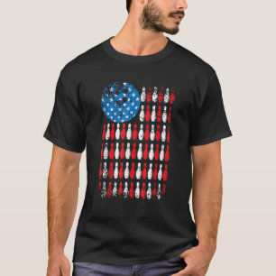 Stars Strikes Spares Patriotic Bowling Pride 4th o T-Shirt