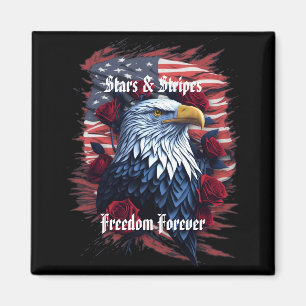 Stars & Stripe Freedom Forever Eagle American Flag Magnet