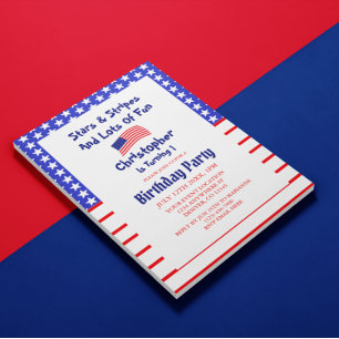 Stars & Stripes 1st Birthday Invitation