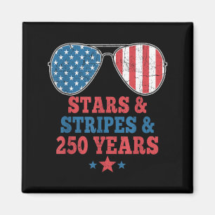 Stars Stripes 250 Years Birthday USA Men Women 4th Magnet