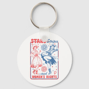 Stars Stripes & Woman Rights 4th Of July Groov Key Ring