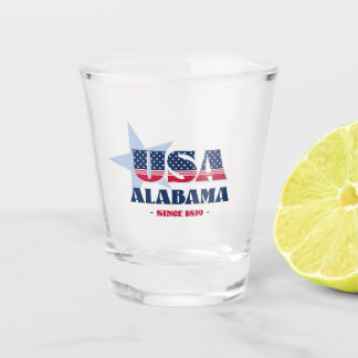 Stars, Stripes, and Alabama 1819 Shot glass