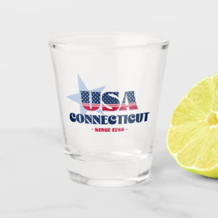 Stars, Stripes, and Connecticut 1788 Shot glass