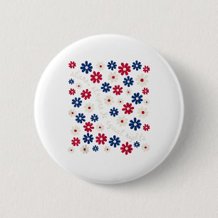 Stars Stripes And Equal Rights 4th Of July Daisy F 6 Cm Round Badge