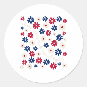 Stars Stripes And Equal Rights 4th Of July Daisy F Classic Round Sticker