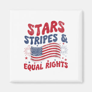 Stars Stripes And Equal Rights 4th Of July Magnet