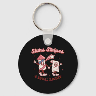 Stars Stripes And Equal Rights 4th Of July Retro G Key Ring