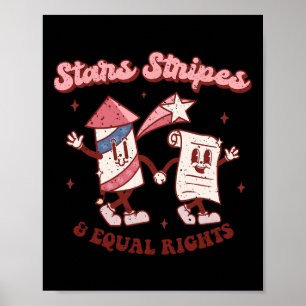 Stars Stripes And Equal Rights 4th Of July Retro G Poster