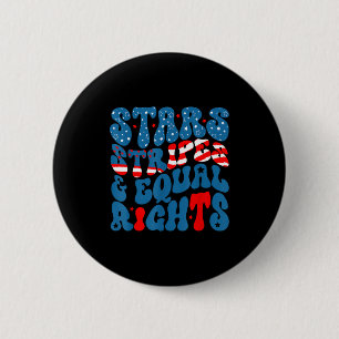 Stars stripes and equal rights 4th of july women's 6 cm round badge