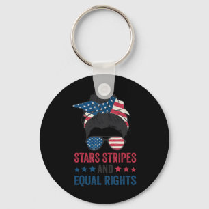 Stars Stripes And Equal Rights 4th Of July Women's Key Ring