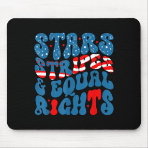 Stars stripes and equal rights 4th of july women's mouse pad